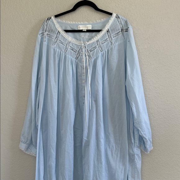 Eileen West MOONLIGHT SONATA Cotton Lawn 58" Long Ballet Nightgown Robe. Size 3X - Picture 3 of 10